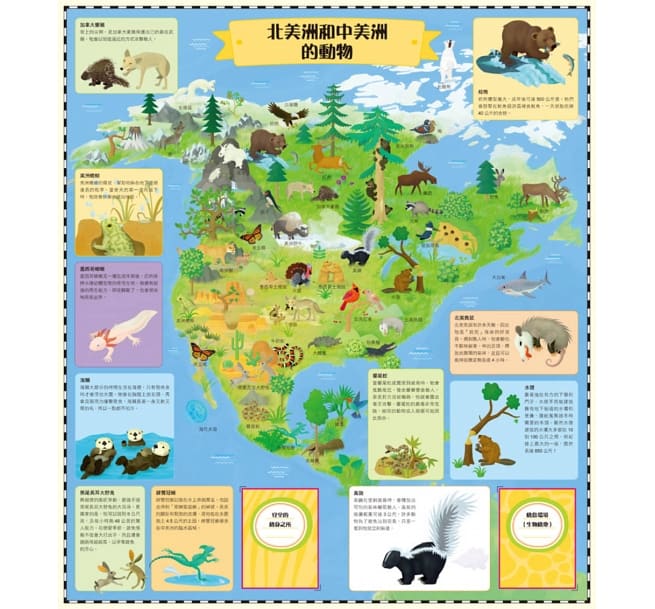 翻轉‧動物大地圖：一邊學一邊玩的折疊地圖書中書 Animal Atlas